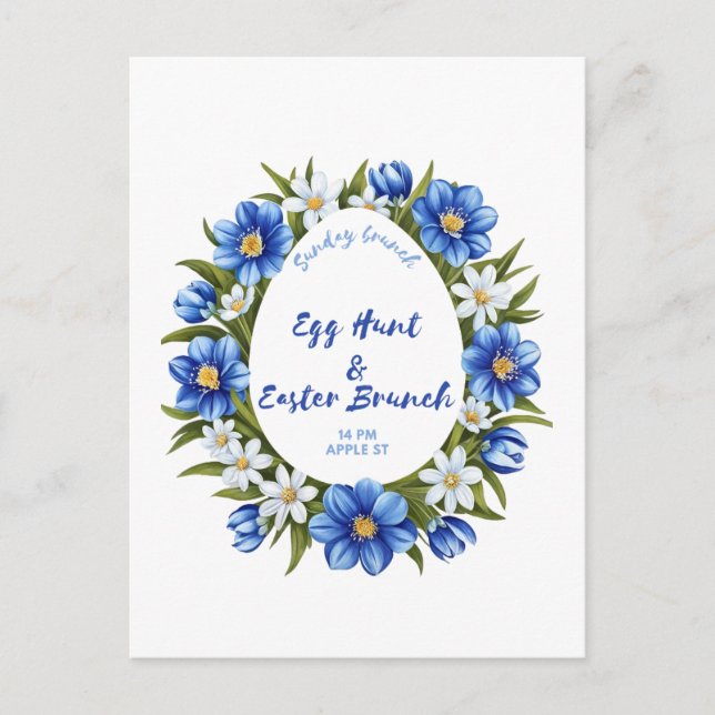 Cartão Postal Caça aos ovos, Páscoa Brunch (Frente)