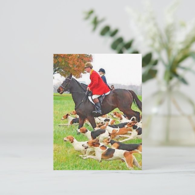 Cartão Postal Caça com cães (Em pé/Frente)