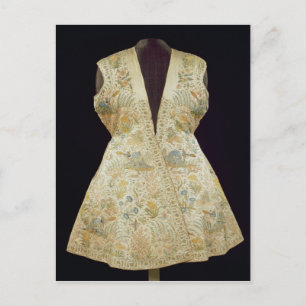 Cartão Postal Caça-Satin bordado com Casaco com sedas em