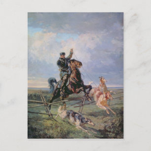 Cartão Postal Caçador com os Borzois, 1872