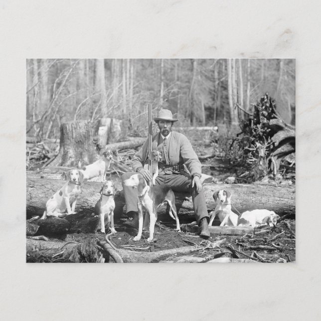 Cartão Postal Caçador com seus Cães, 1897 (Frente)