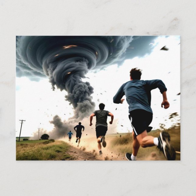 Cartão Postal Caçador de Tornado Engraçado  (Frente)
