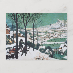 Cartão Postal Caçadores na neve por Bruegel