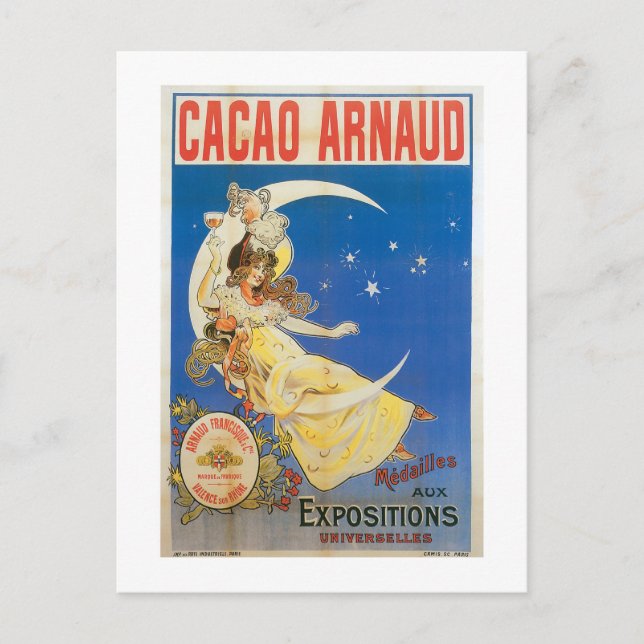 Cartão Postal Cacao Arnaud Vintage Chocolate Beba Arte (Frente)