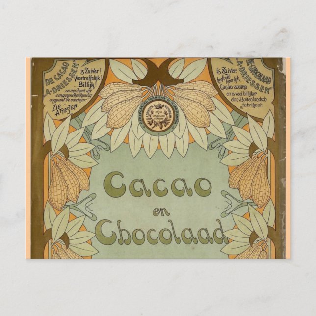 Cartão Postal Cacao en Chocolaad Dutch Chocolate 1900 (Frente)