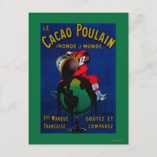 Cartão Postal Cacao Poulain Vintage Poster Europe