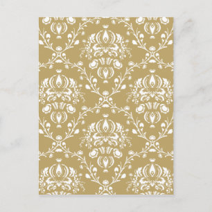 Cartão Postal Cacau e Cream Damask
