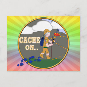 CARTÃO POSTAL CACHE LIGADO! GEOCACHING GRANNY CINZA HAIR