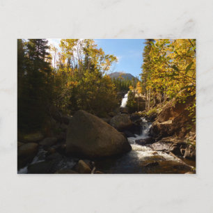 Cartão Postal Cachoeira Alberta no Outono nas Montanhas Rochosas