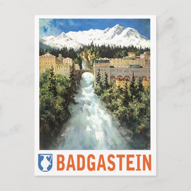 Cartão Postal Cachoeira de Bad Gastein, Áustria (Frente)
