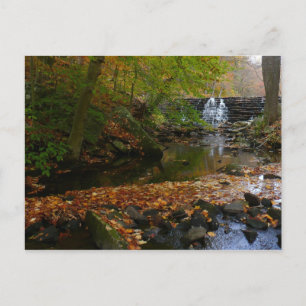 Cartão Postal Cachoeira e Riacho de Outono na Natureza da Pensil