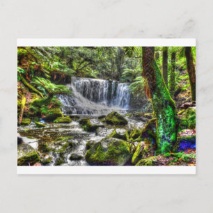 CARTÃO POSTAL CACHOEIRA HOSESHOE TASMANIA COM EFEITOS ARTÍSTICOS