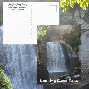 Cartão Postal Cachoeira Looking Glass Falls Blue Ridge Mountains