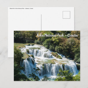 Cartão Postal Cachoeira no Parque Nacional Krka - Dalmácia, Croá