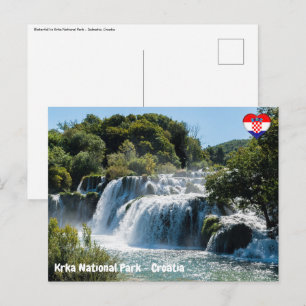 Cartão Postal Cachoeira no Parque Nacional Krka - Dalmácia, Croá