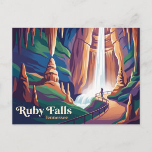 Cartão Postal Cachoeira Ruby Falls Tennessee