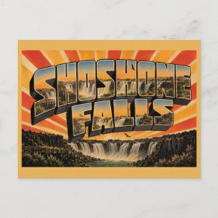 Cartão Postal Cachoeira Shoshone Idaho Canyon de Basalto Arte