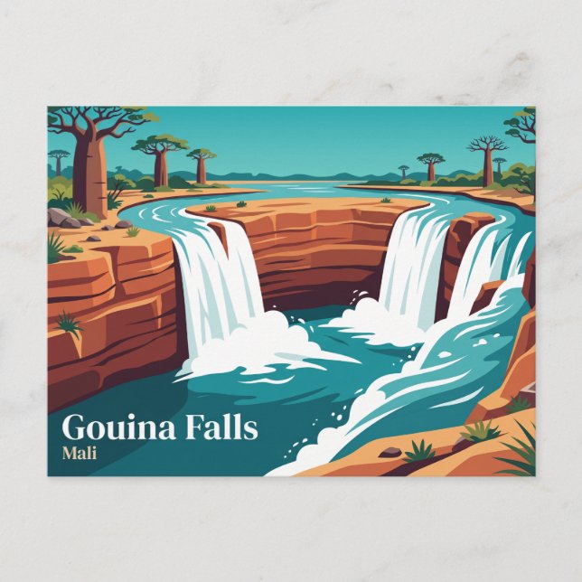 Cartão Postal Cachoeiras de Gouina Mali (Frente)
