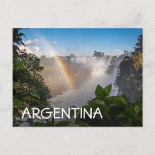 Cartão Postal Cachoeiras de Iguazú com arco-íris, Argentina