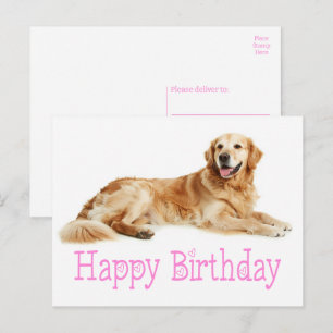 Cartão Postal Cachorrinho Filhote de Golden Retriever Fofo Feliz