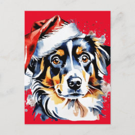 Cartão Postal Cachorrinho fofo de Natal