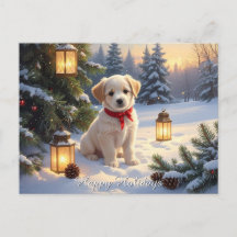 Cachorrinho Fofo na Neve