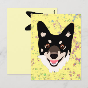 Cartão Postal cachorro amarelo 