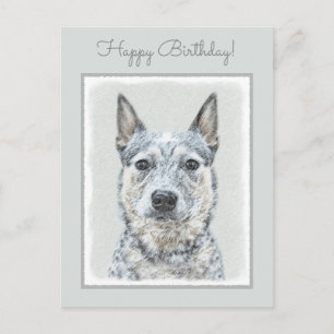 Cartão Postal Cachorro Australiano - Arte Cachorro Original Boni