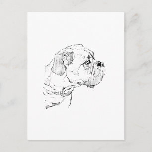 Cartão Postal Cachorro Boxer – Ilustração Minimalista para Amant