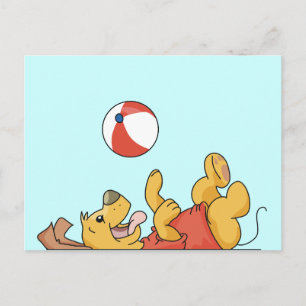 Cartão Postal Cachorro Brincando Com Camisetas e presentes