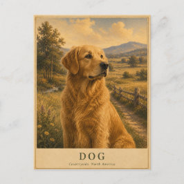 Cartão Postal Cachorro Campo Norte-Americano VINTAGE