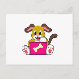 Cartão Postal Cachorro com Laptop