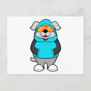 Cartão Postal Cachorro com óculos de sol