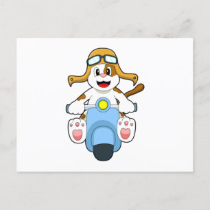Cartão Postal Cachorro como motociclista com Scooter.PNG