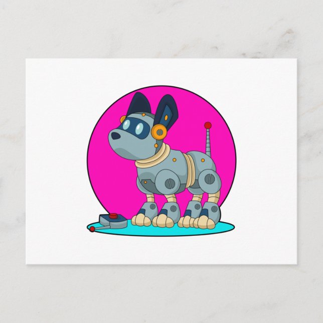 Cartão Postal Cachorro como Robô (Frente)