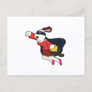 Cartão Postal Cachorro como secretário super-herói