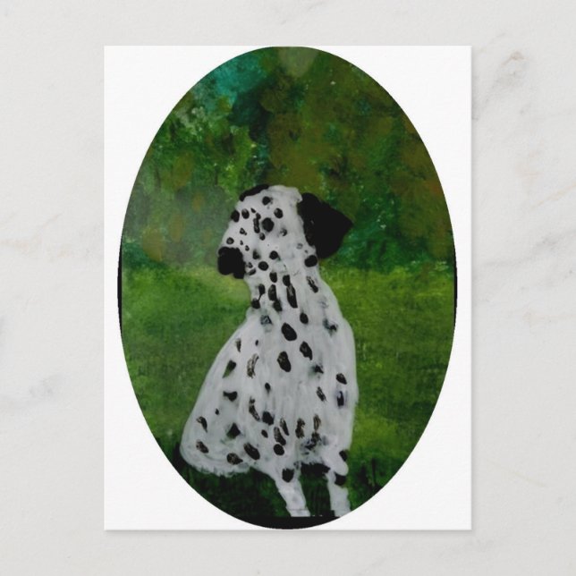 Cartão Postal Cachorro de Arte Dalmaciana (Frente)