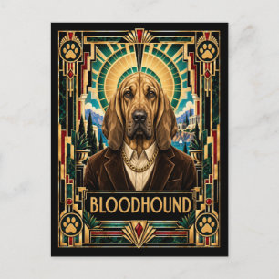Cartão Postal Cachorro de Caça, Cão Art Deco