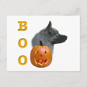 Cartão Postal Cachorro de Caça Norueguês Halloween Boo