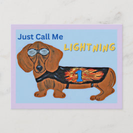 Cartão Postal Cachorro de Corrida Dachshund APENAS ME CHAME DE R