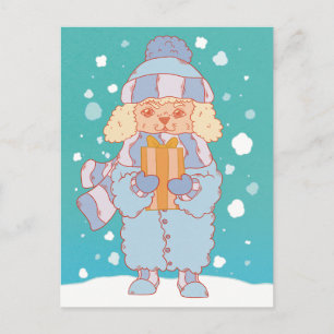 Cartão Postal Cachorro de inverno