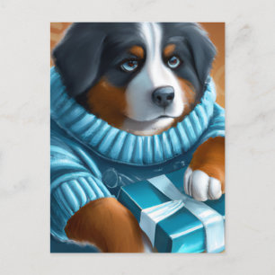 Cartão Postal Cachorro de Montanha Bernese Blue Eyes Presente