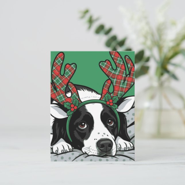 Cartão Postal Cachorro de Natal (Em pé/Frente)