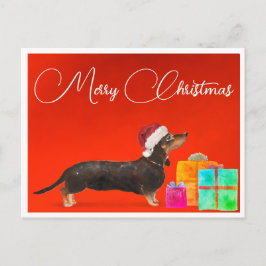 Cartão Postal Cachorro de Natal Feliz Natal