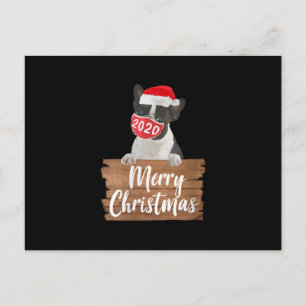 Cartão Postal Cachorro de Natal feminino Presente Boston Terrier