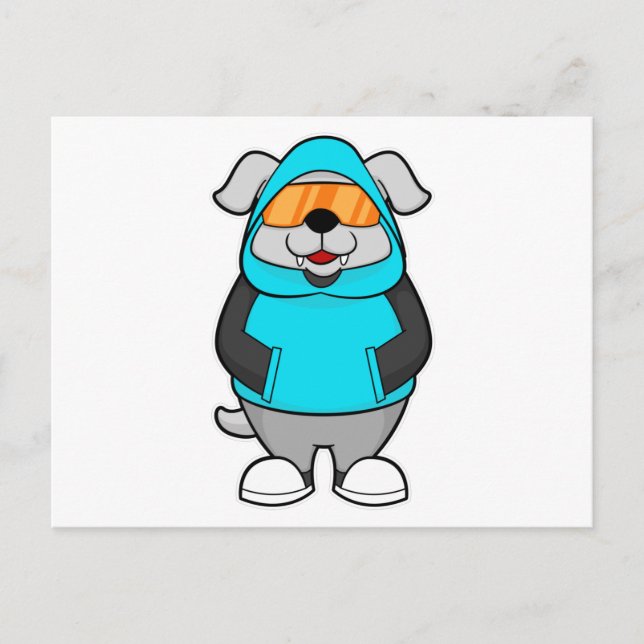 Cartão Postal Cachorro de Óculos de Sol (Frente)