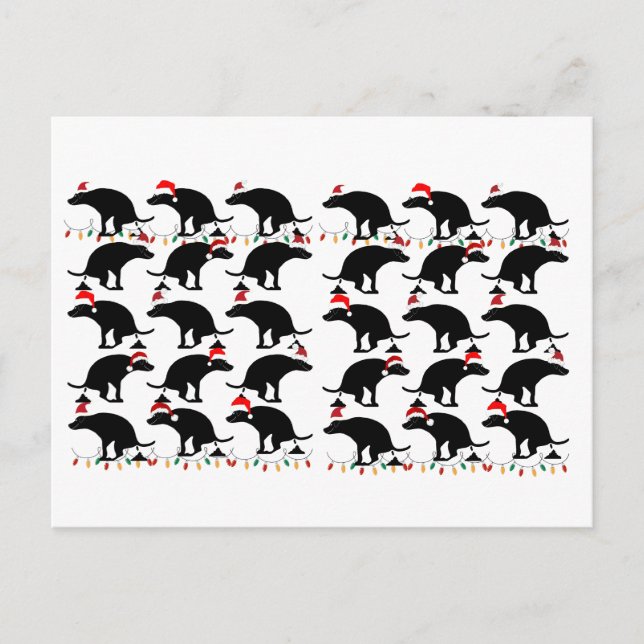 Cartão Postal Cachorro de Pooping no Natal engraçado (Frente)