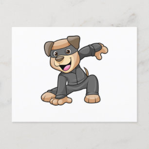 Cartão Postal Cachorro disfarçado de Ninja