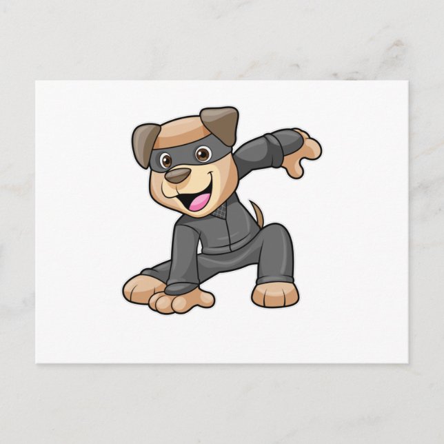 Cartão Postal Cachorro disfarçado de Ninja (Frente)