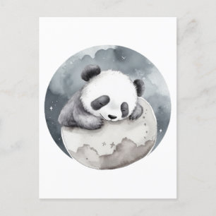 Cartão Postal Cachorro Dormindo Cana-de-Água Bebê Panda